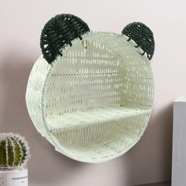 Imitation Rattan Food Grade Plastic Fruit Basket Storage Basket Wall Mounted Storage Rack Straw Woven Handmade Storage Basket 5