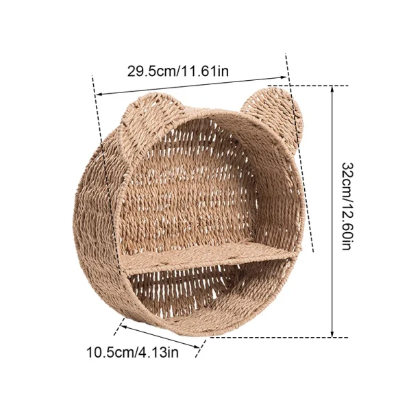 Imitation Rattan Food Grade Plastic Fruit Basket Storage Basket Wall Mounted Storage Rack Straw Woven Handmade Storage Basket 6