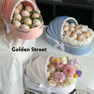 Baby Shower Box Flower Box Wedding Celebration Romantic Contatiner Presents Wrapping Bag Flower Arrangement Cradle Floral Basket 1