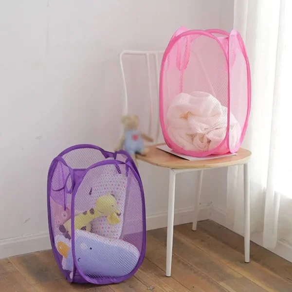 Mesh Laundry Basket Foldable Small Dirty Storage Basket Livingroom Bedroom Change Clothes Basket Portable Business Travel 3