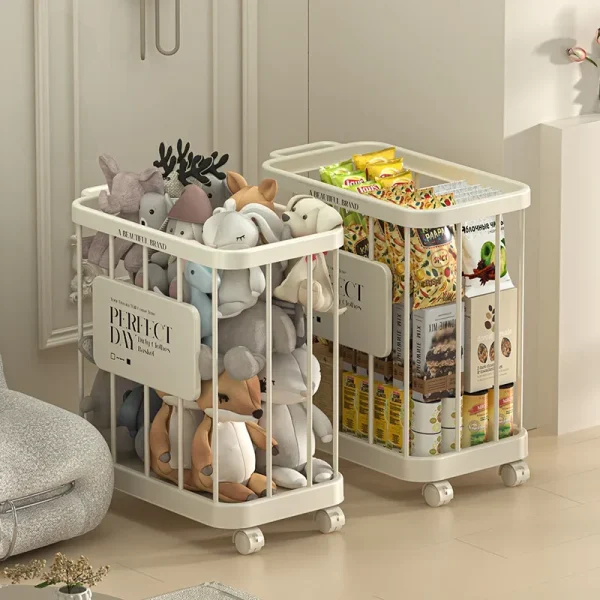 Movable Clothes Storage Basket with Wheel Household storage Rack laundry Holder Bathroom Dirty Clothes Organizer 3