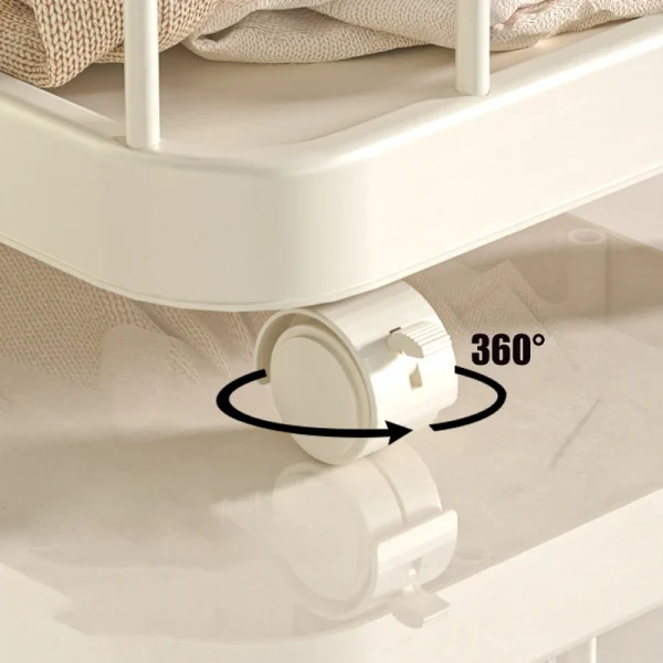 Movable Clothes Storage Basket with Wheel Household storage Rack laundry Holder Bathroom Dirty Clothes Organizer 4