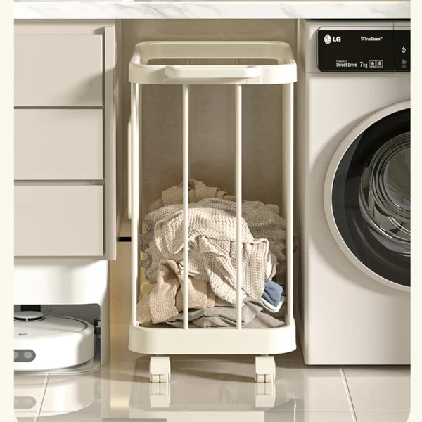 Movable Clothes Storage Basket with Wheel Household storage Rack laundry Holder Bathroom Dirty Clothes Organizer 6