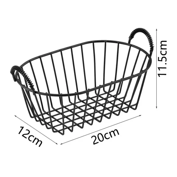 Multi-functional Iron Storage Basket INS Style Large Capacity Desk Organizer Box Snack Cosmetics Organizer with Handle 6