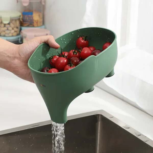 1PC Drain Basket Kitchen Multifunctional Sink Filter Household Vegetable and Fruit Washing Basket Elephant Drain Basket 1