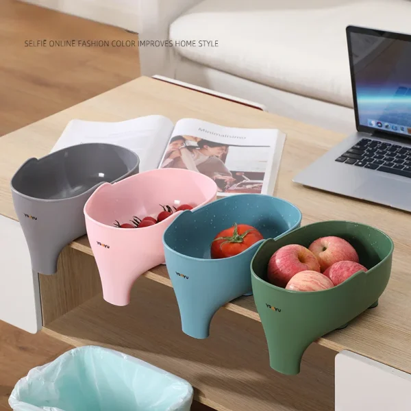 1PC Drain Basket Kitchen Multifunctional Sink Filter Household Vegetable and Fruit Washing Basket Elephant Drain Basket 4