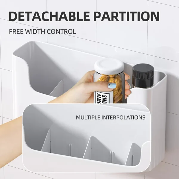 Kitchen Cabinet Door Storage Box Cling Film Holder Wall Mounted Basket Artifact Tool Household Sundries Collection Organizer Box 4