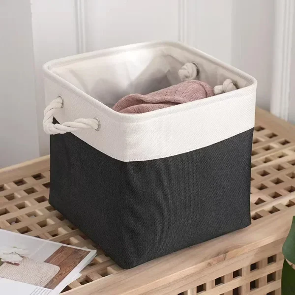Basket with Liner for Toy Organization in Bedroom Living Room Basket Storage Laundry Basket Collapsible Linen Storage 3