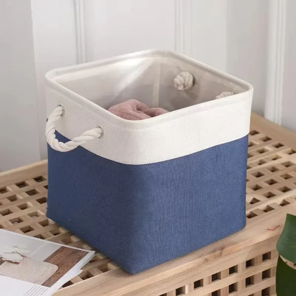 Basket with Liner for Toy Organization in Bedroom Living Room Basket Storage Laundry Basket Collapsible Linen Storage 6