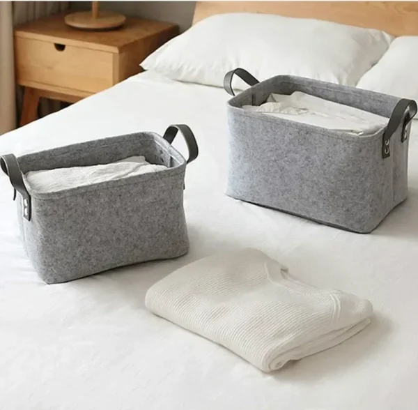 Laundry Basket Felt Toy Book Foldable Storage basket Dirty Clothes Toys Holder Container Living Room Bathroom Organizer ZM73017 2