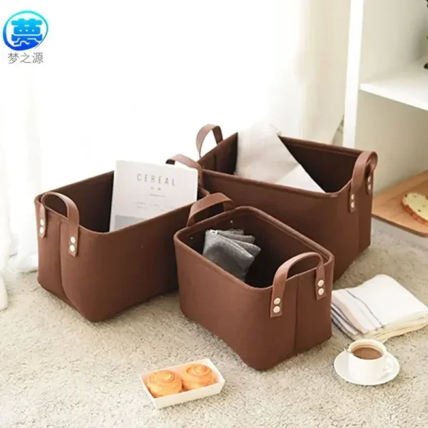 Laundry Basket Felt Toy Book Foldable Storage basket Dirty Clothes Toys Holder Container Living Room Bathroom Organizer ZM73017 5
