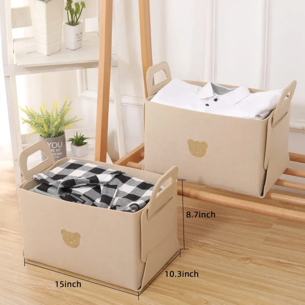 1-10PCS Bear Felt Snacks & Toys Storage Basket Large Capacity Collapsible Clothes Storage Box Desktop Sundry Organiser 2