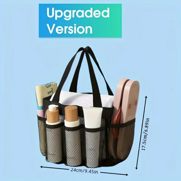 Portable mesh shower organizer: 8 pocket hanging shower baskets, suitable for dormitories, beaches, and travel 4