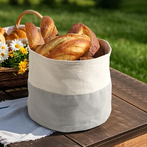 Reusable cotton Bread Basket Storage extra large Bread Storage basket Holder Picnic and Home Use Fabric Bread Basket Organizer 2