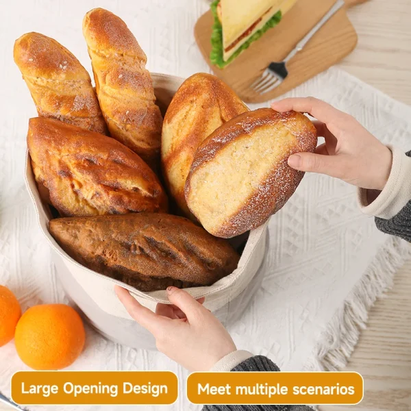 Reusable cotton Bread Basket Storage extra large Bread Storage basket Holder Picnic and Home Use Fabric Bread Basket Organizer 4