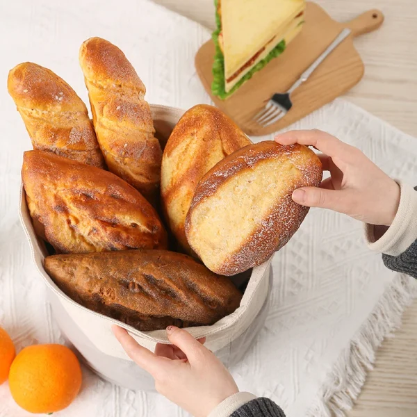 Reusable cotton Bread Basket Storage extra large Bread Storage basket Holder Picnic and Home Use Fabric Bread Basket Organizer 5