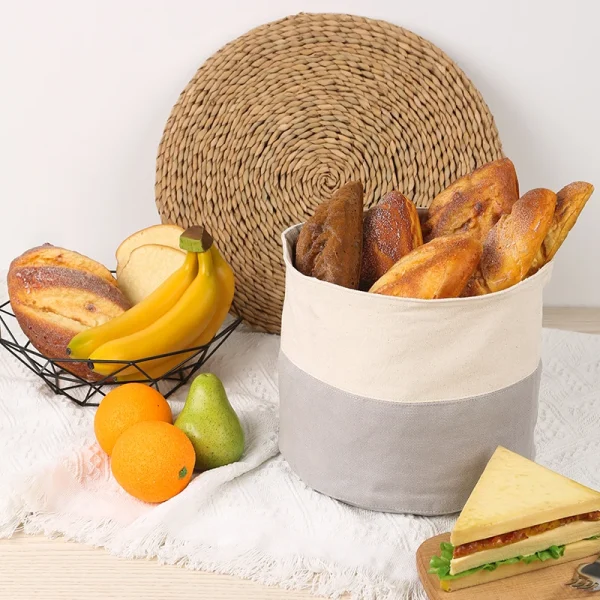 Reusable cotton Bread Basket Storage extra large Bread Storage basket Holder Picnic and Home Use Fabric Bread Basket Organizer 6