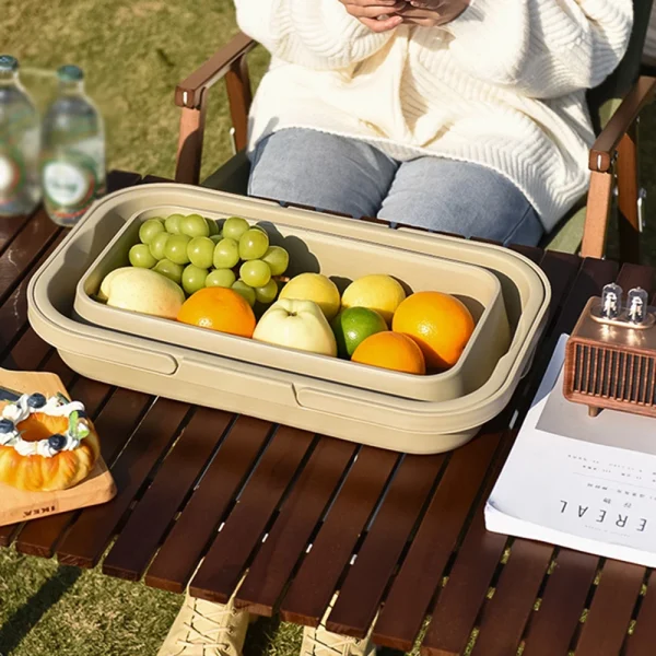 Foldable Portable Storage Basket, Multi-Functional Large Capacity Travel, Camping Picnic Basket, Convenient Outdoor Storage Box 3