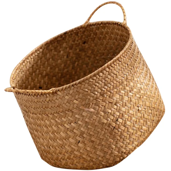 Woven Storage Box Japanese Style Woven Sundries Basket Cosmetics Organizer Box Woven Flower Basket 3