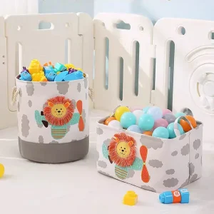 Folding Storage Basket Linen Storage Fabric Wardrobe Office Bedroom Closet Toys Laundry Basket With Handle Storage Organizer new 1