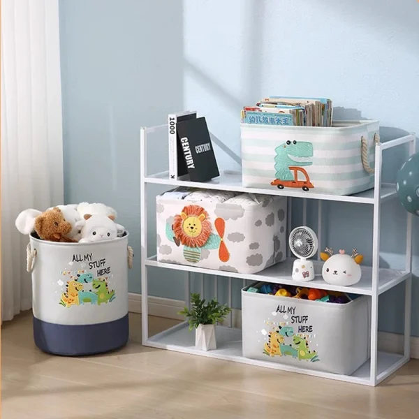 Folding Storage Basket Linen Storage Fabric Wardrobe Office Bedroom Closet Toys Laundry Basket With Handle Storage Organizer new 3