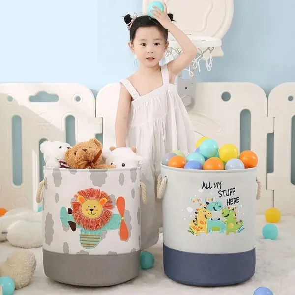 Folding Storage Basket Linen Storage Fabric Wardrobe Office Bedroom Closet Toys Laundry Basket With Handle Storage Organizer new 4