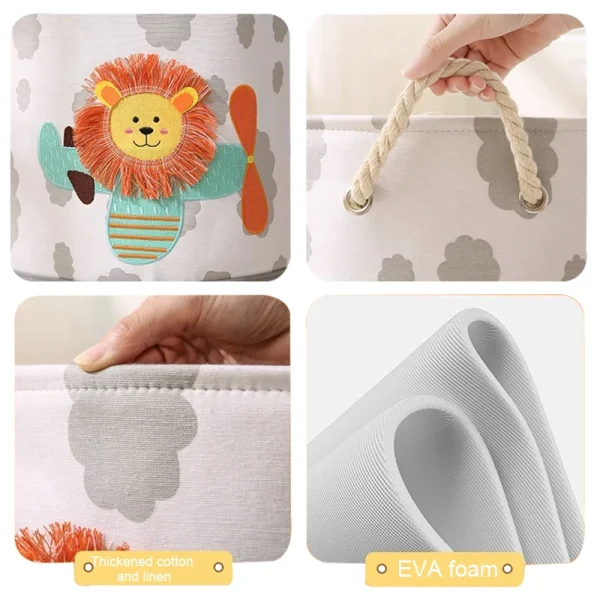 Folding Storage Basket Linen Storage Fabric Wardrobe Office Bedroom Closet Toys Laundry Basket With Handle Storage Organizer new 6
