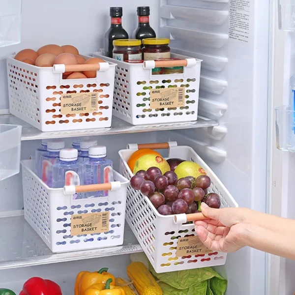 Plastic Desktop Storage Basket Rectangular Bathroom Portable Storage Box Bath Basket Kitchen Debris Multi-Purpose Baskets 2