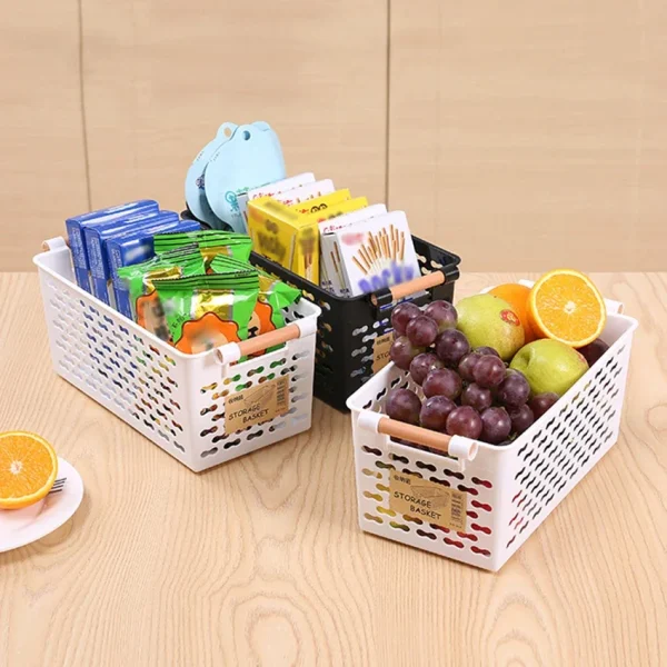Plastic Desktop Storage Basket Rectangular Bathroom Portable Storage Box Bath Basket Kitchen Debris Multi-Purpose Baskets 6