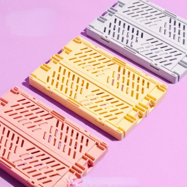 Plastic Foldable Storage Crate Folding Box Basket Stackable Cute Makeup Jewellery Toys Boxes for Storage Box Organizer Portable 6