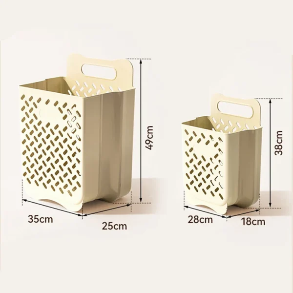 Folding Bathroom Laundry Basket Wall-mounted Dirty Clothes Storage Basket Household Laundry Bag Laundry Bathroom Organizer 2