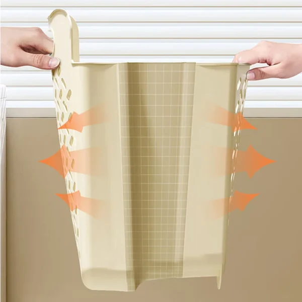 Folding Bathroom Laundry Basket Wall-mounted Dirty Clothes Storage Basket Household Laundry Bag Laundry Bathroom Organizer 5