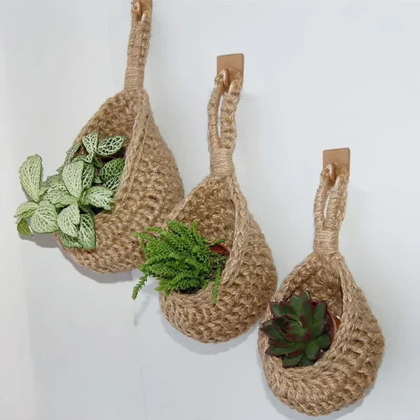 Wall-mounted Vegetable Basket Fruit and Sundry Basket Natural Wicker Weave Storage Basket Kitchen Storage Home Decoration 5
