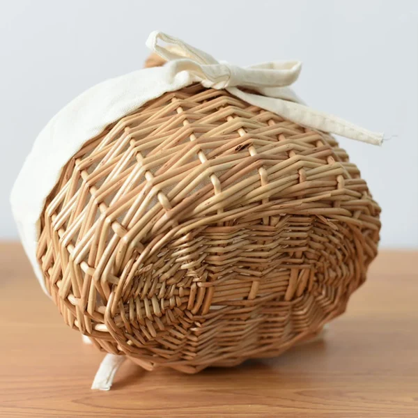 Handwoven Basket Hand-woven Flower Basket Wicker Basket  with Handle Fabric Lining for Picnic Camping CapacityGrocery Fruit 4
