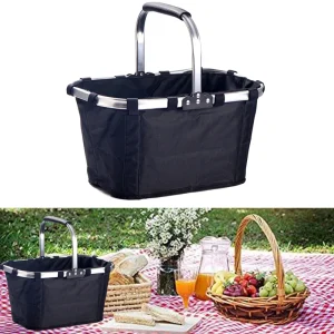 Large Capacity Picnic Basket Foldable Portable Hand Basket Outdoor Picnic Basket For Shopping Basket Home Storage 1