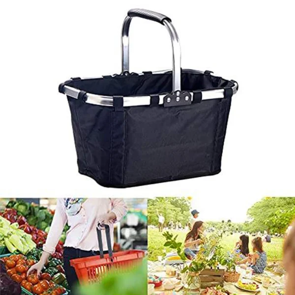 Large Capacity Picnic Basket Foldable Portable Hand Basket Outdoor Picnic Basket For Shopping Basket Home Storage 5