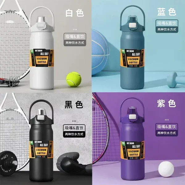Outdoor 304 Vacuum Flasks Thermo Water Bottle Tumbler Thermoses Stainless Steel Thermo Bottle Portable Thermos Large Capacity 2