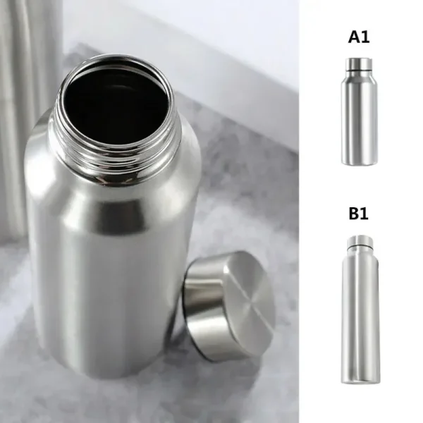 650ml/1000ml Stainless Steel Sport Water Bottle Single-layer Rugged  Cup Metal Flask Drinkware Camping Sports Gym 3