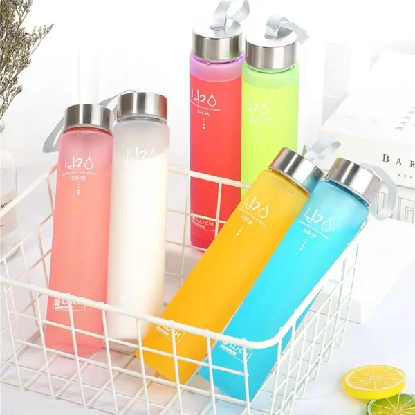 280ML Plastic Water Cup Frosted Drinking Bottle Girls Boys Portable Leak-proof Sport Kettle 1
