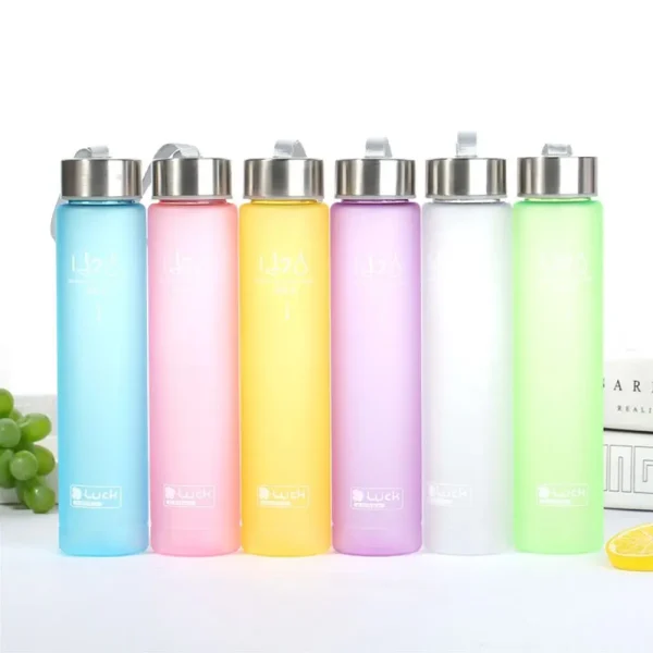 280ML Plastic Water Cup Frosted Drinking Bottle Girls Boys Portable Leak-proof Sport Kettle 3