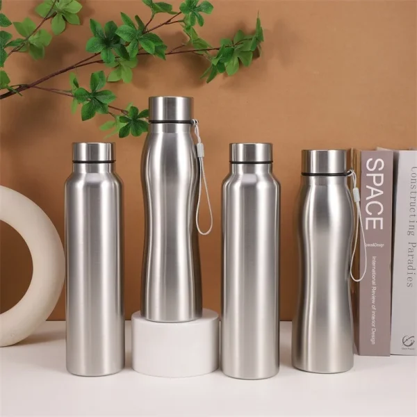 1000Ml Stainless Steel Sport Bottle Single-Layer Red Water Cup Metal Flask Drinkware Camping Sports Gym 1