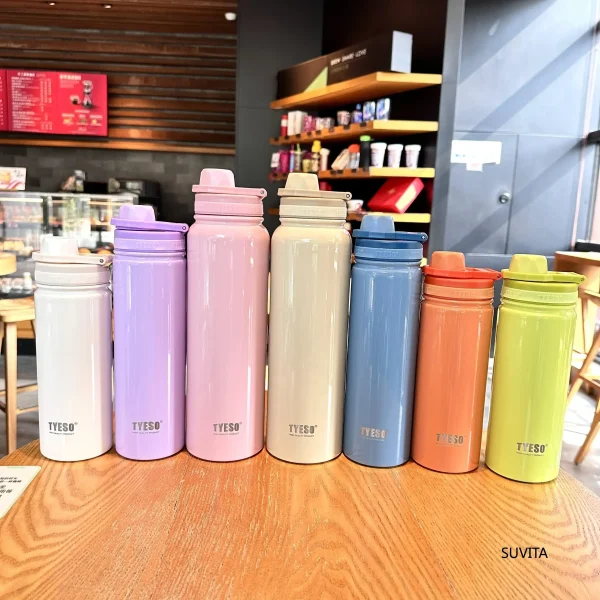 Tyeso Stainless Steel Thermos Water Bottle Portable Sport Vacuum Flask Keeps Cold and Heat Thermal Mug Insulated Car Tumbler Cup 1