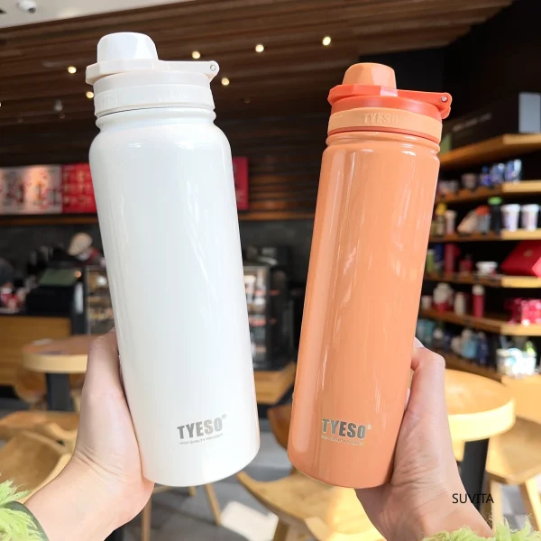 Tyeso Stainless Steel Thermos Water Bottle Portable Sport Vacuum Flask Keeps Cold and Heat Thermal Mug Insulated Car Tumbler Cup 2