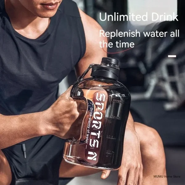1.7L/2.7L/4L/5L Large Capacity Water Bottle Gym Cycling Cup Sports Water Bottle Portable For Fitness Camping Men Water Kellte 2