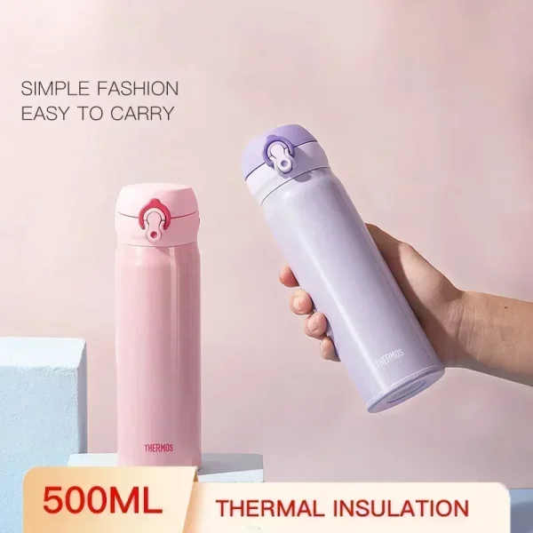 THERMOS 500ml Vacuum Flask Stainless Steel Thermal Mug,6H Hot Cold Water Bottle,Leakproof Coffee for Office Outdoor Travel 3