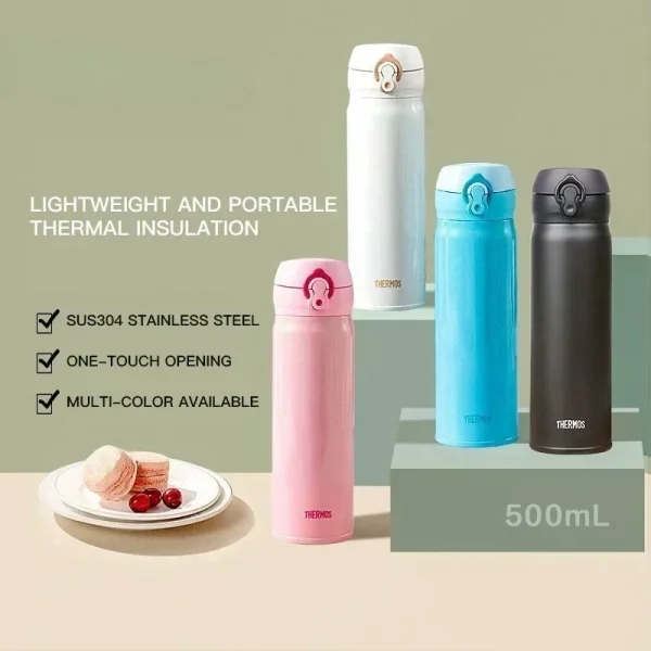 THERMOS 500ml Vacuum Flask Stainless Steel Thermal Mug,6H Hot Cold Water Bottle,Leakproof Coffee for Office Outdoor Travel 5