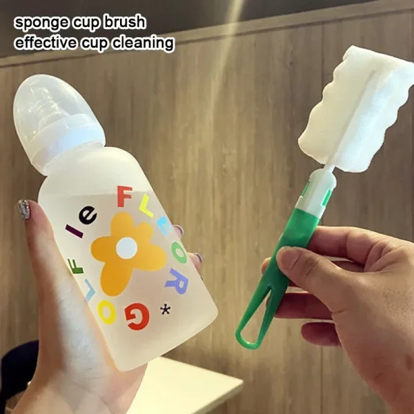 Cute Cartoon Plastic Water Bottle Pacifier Straw Cup Suitable For Adult Children Milk Drinking Bottle Flower Baby Feeding Bottle 6