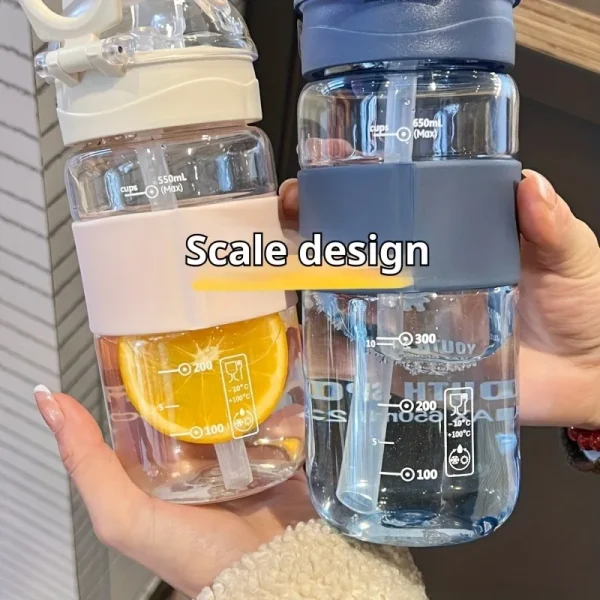 650ML Kids Water Sippy Cup Cartoon Water bottle with Straws Leakproof Water Bottle Outdoor Camping Portable Plastic Straw Cups 4