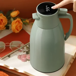 Kitchen Thermal Kettle Household Digital Display Coffee,1/1.3/2L Thermos Glass Liner Vacuum Flasks Large Capacity Water Bottle 1