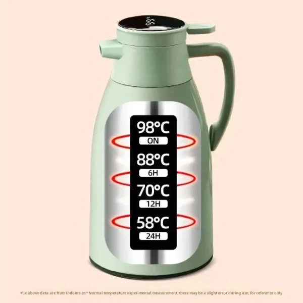 Kitchen Thermal Kettle Household Digital Display Coffee,1/1.3/2L Thermos Glass Liner Vacuum Flasks Large Capacity Water Bottle 2